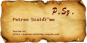 Petres Szalóme névjegykártya