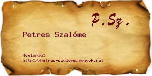 Petres Szalóme névjegykártya